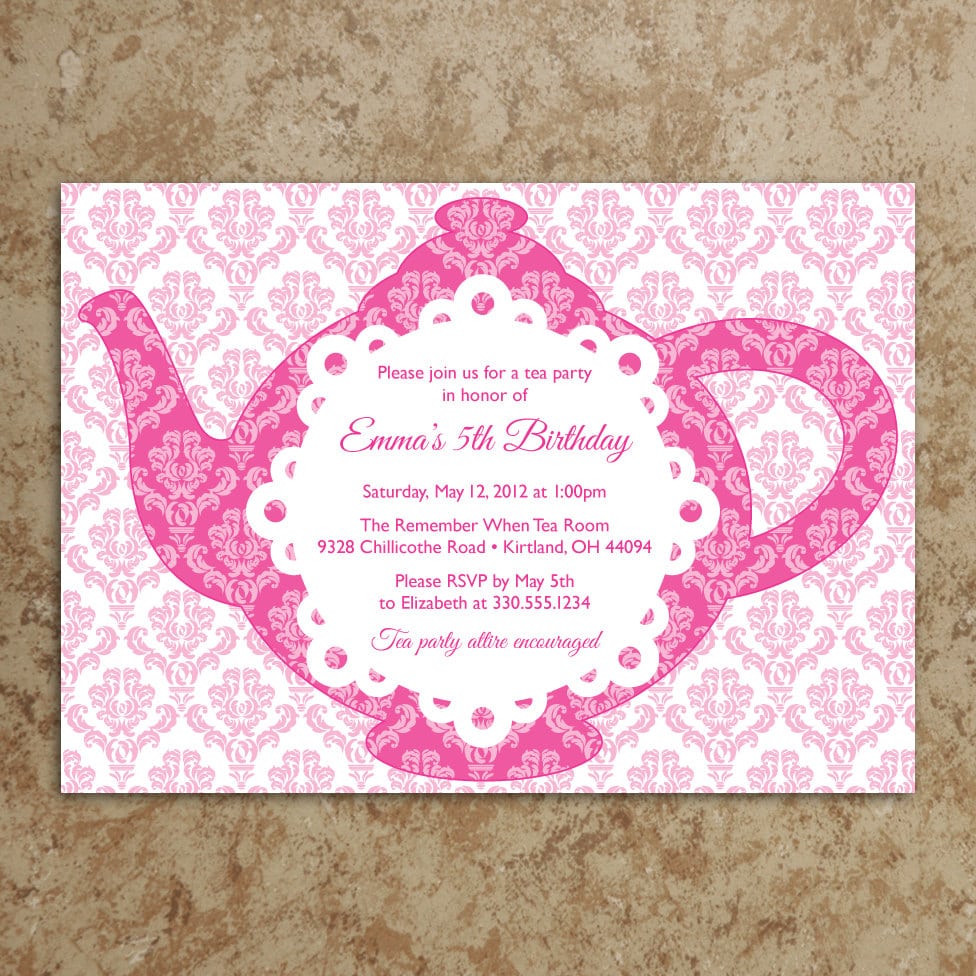 Tea Party Invitation Free Printable â Einmaleinshaus Com